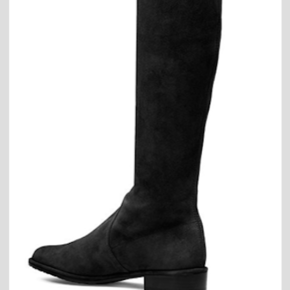 NWT Stuart Weitzman Lowland Stretch Suede Over-the-Knee Boots Black 7.5 - Picture 7 of 8